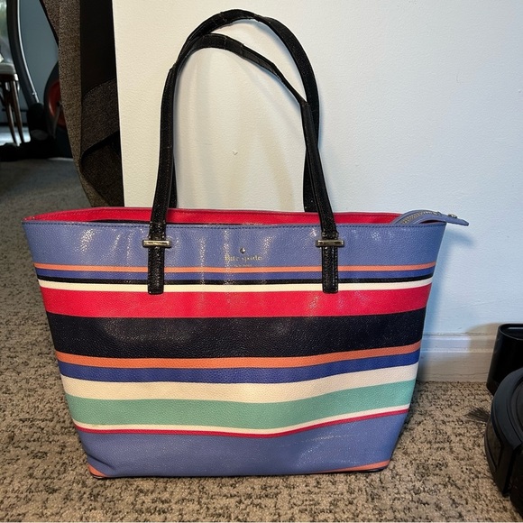 Kate Spade New York Cedar Multi-Colored Stripe Tote Bag - Picture 1 of 16